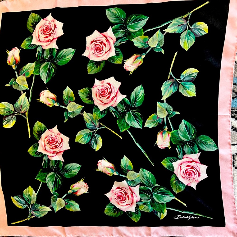 Dolce & Gabbana Silk Rose Scarf